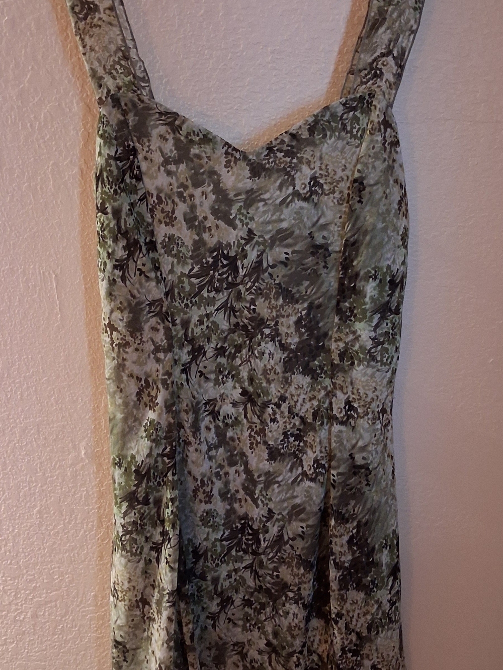 Sage Green Floral Midi Slip Dress